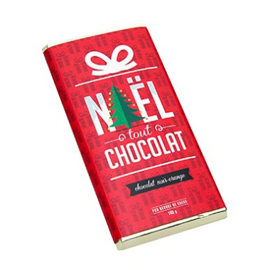 Tablette chocolat de Noël noir et orange