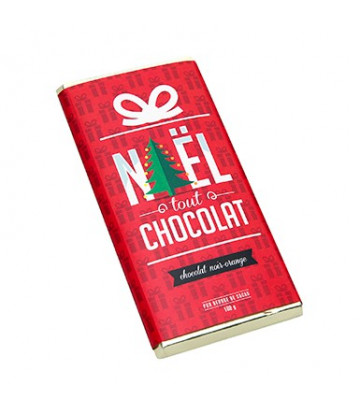 Tablette chocolat de Noël noir et orange