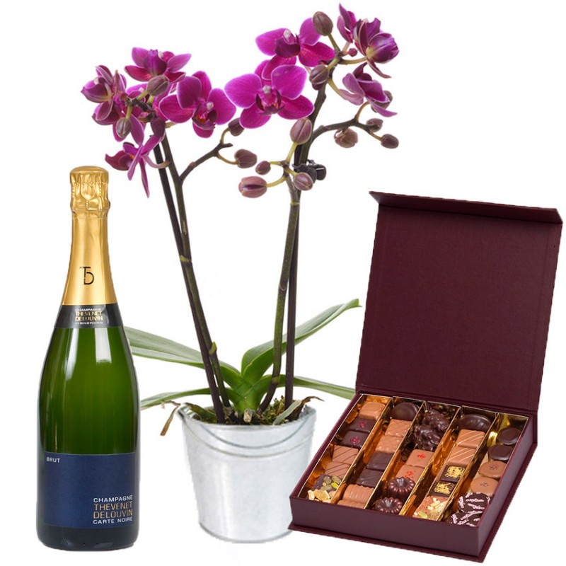 Envoyer fleurs, chocolats et champagne - Cadeau fleurs et chocolats D'lys  couleurs