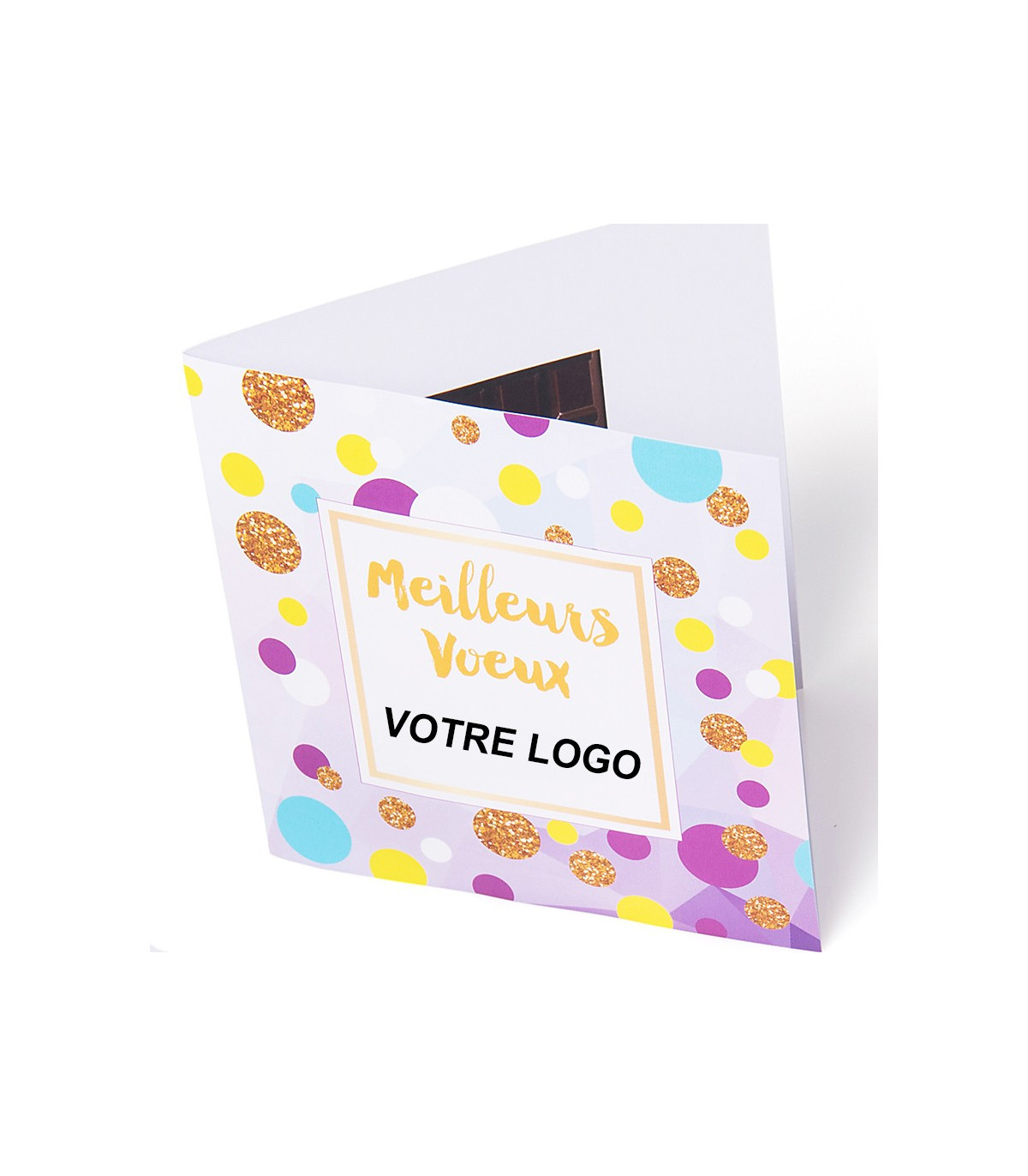 Carte Voeux et chocolat - Carte de voeux avec logo D'lys couleurs