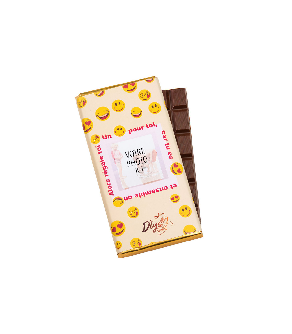 Tablette chocolat personnalisée photo - Cadeau D'lys couleurs