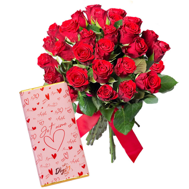 Roses et chocolat - Cadeau saint valentin D'lys couleurs