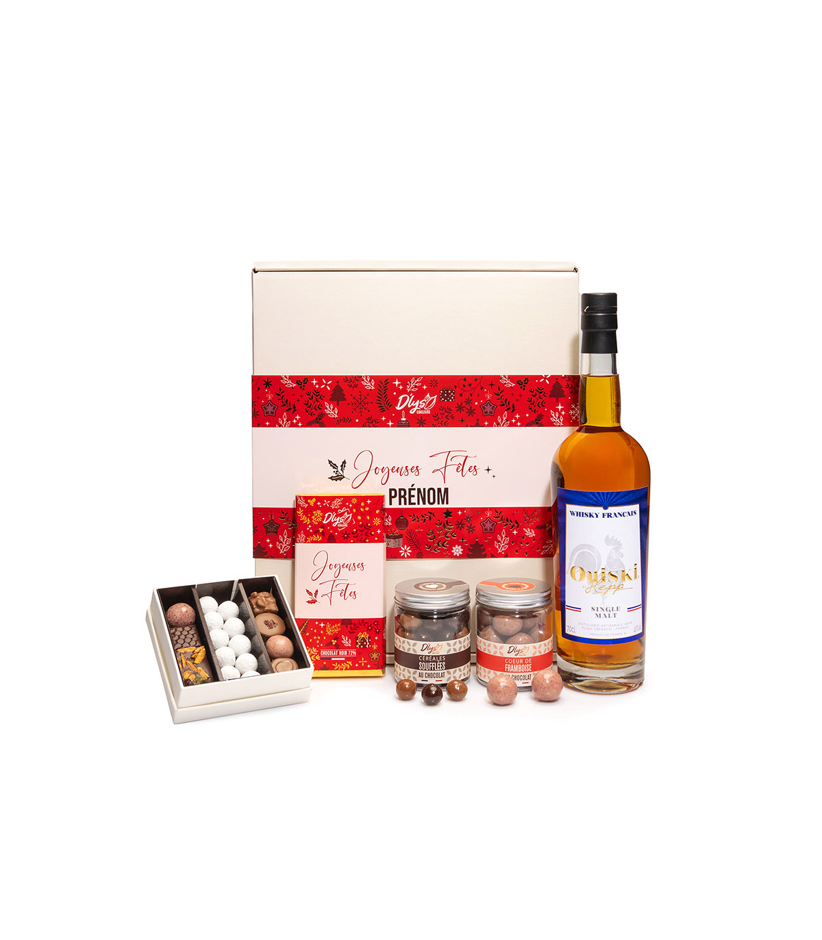 Cadeau chocolat et whisky - Chocolat de noël D'lys couleurs