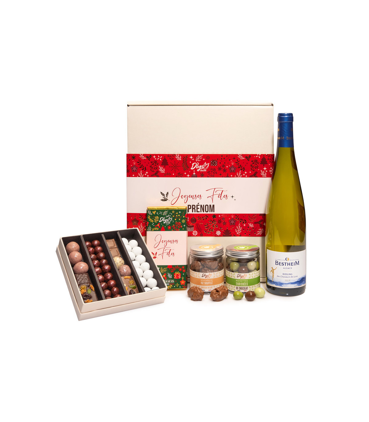 Chocolat de Noël et vin d'Alsace - Cadeau de noel original D'lys