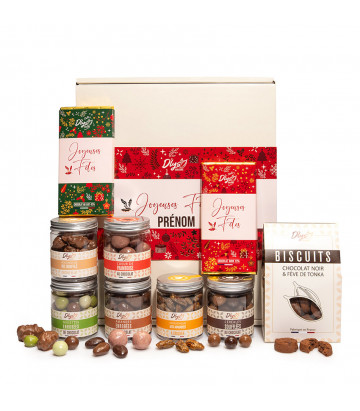 Boite de chocolat personnalisable ronde de Noël