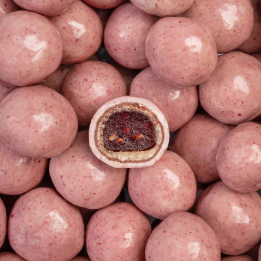 framboises confites enrobées de chocolat