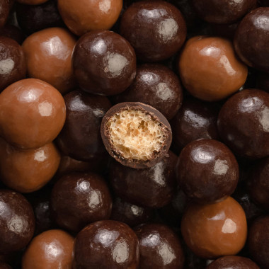 Céréales soufflées enrobées de chocolats