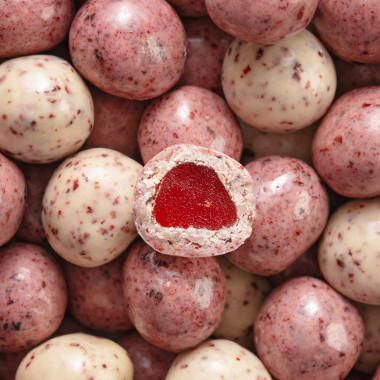 Fraises confites enrobées de chocolat