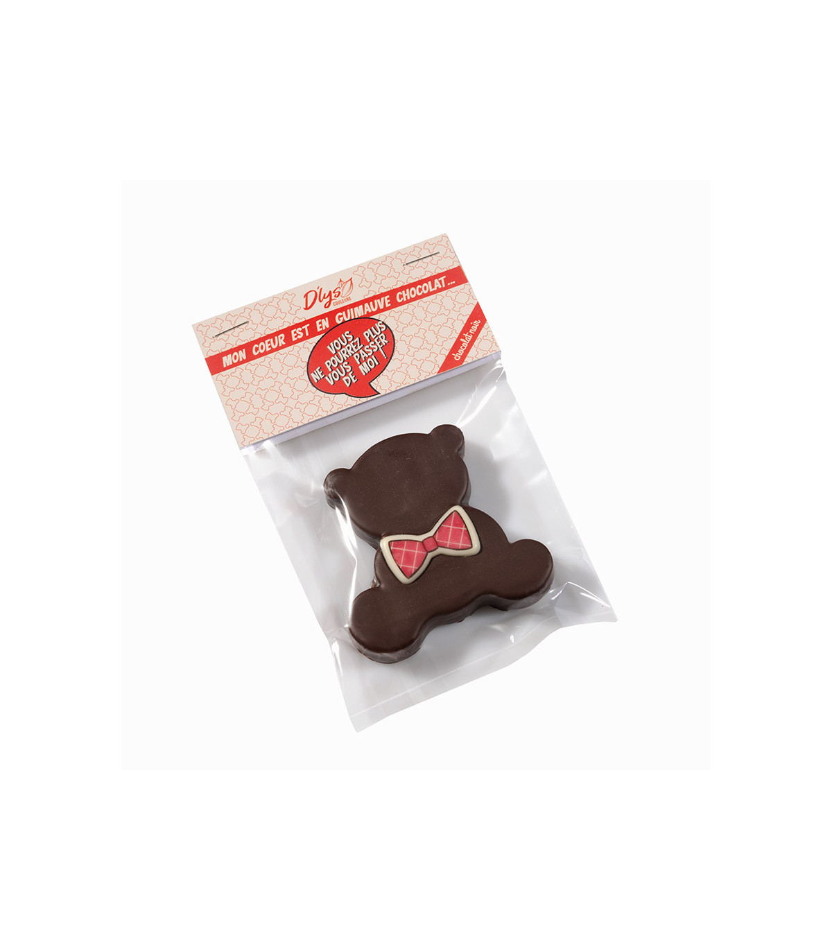 Ourson guimauve chocolat noir - Cadeau chocolat D'lys couleurs