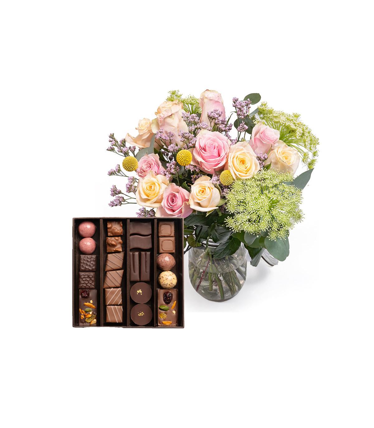 Offrir fleurs et chocolat - Bouquet fleurs et chocolat D'lys couleurs