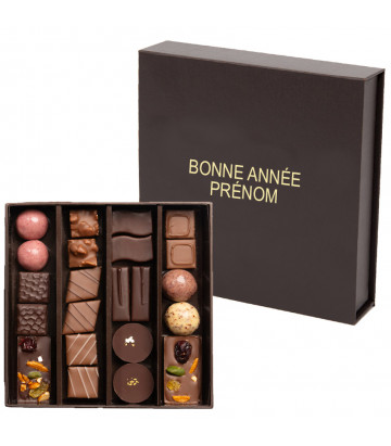Chocolat personnalisé - Coffret de luxe de chocolats personnalisé avec  prénom pour la fête des mères (25) : : Epicerie