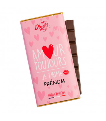 Tablette chocolat Saint Valentin personnalisé