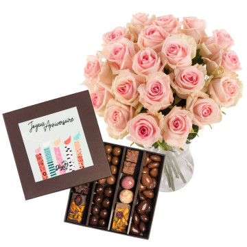 chocolats fleurs anniversaire