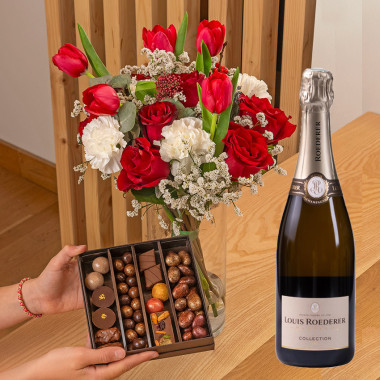 fleurs Chocolats et Champagne de Noël