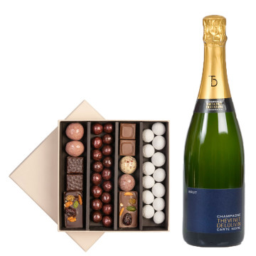 Chocolats de Noël et champagne