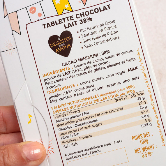 Tablette chocolat Naissance