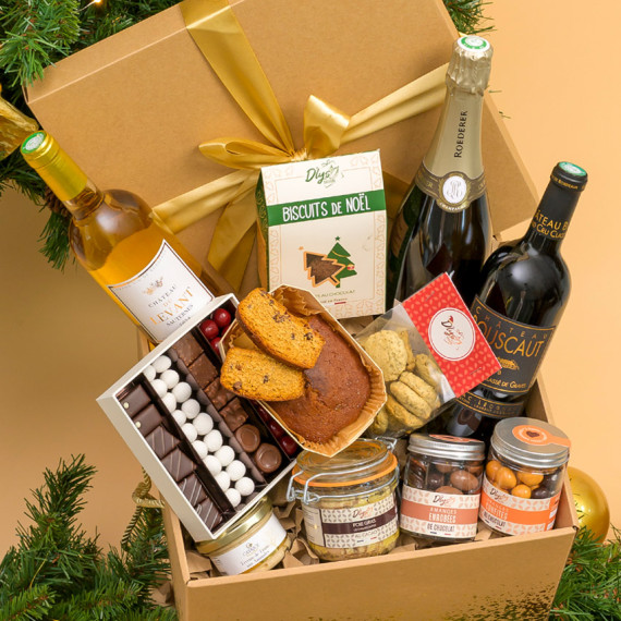coffret luxe vin champagne chocolat