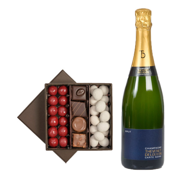 Chocolats de Noël et champagne