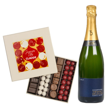 champagne et chocolat personnalisé